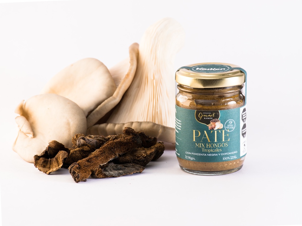 PATE MIX HONGOS TROPICALES CON PIMIENTA NEGRA Y CORIANDRO KAIKEN X 90 GRS