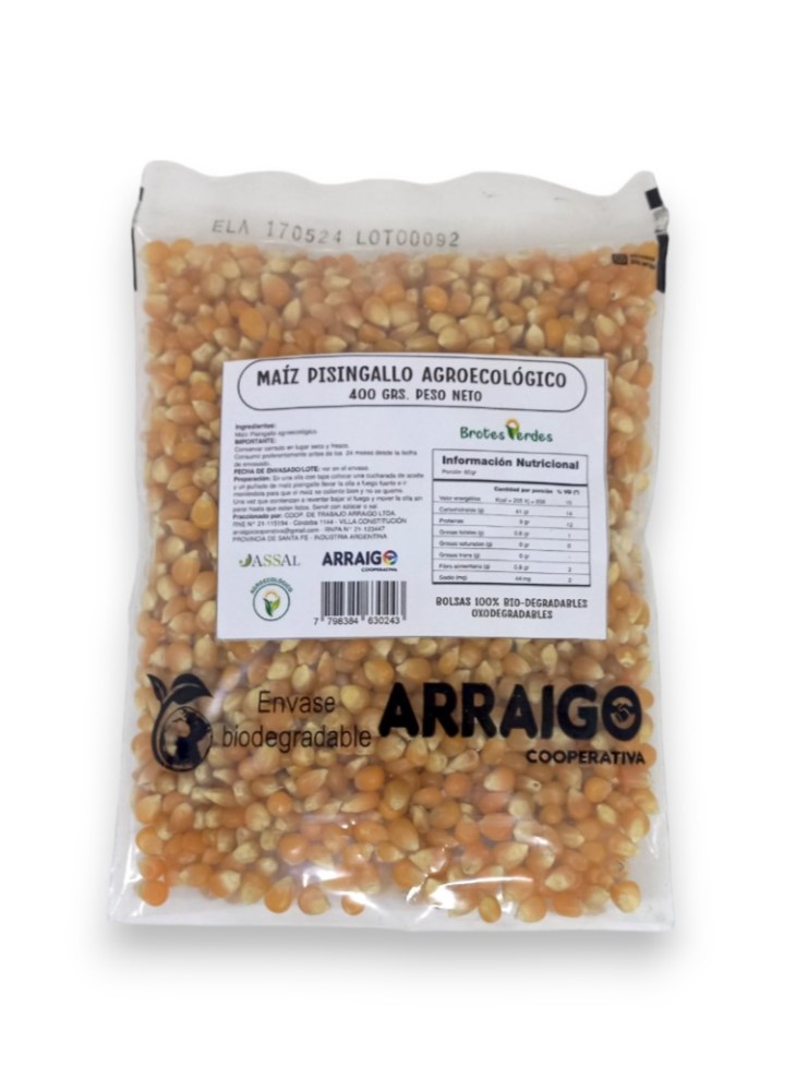 MAIZ PISINGALLO AGROECOLOGICO BROTES VERDES X 400 GRS