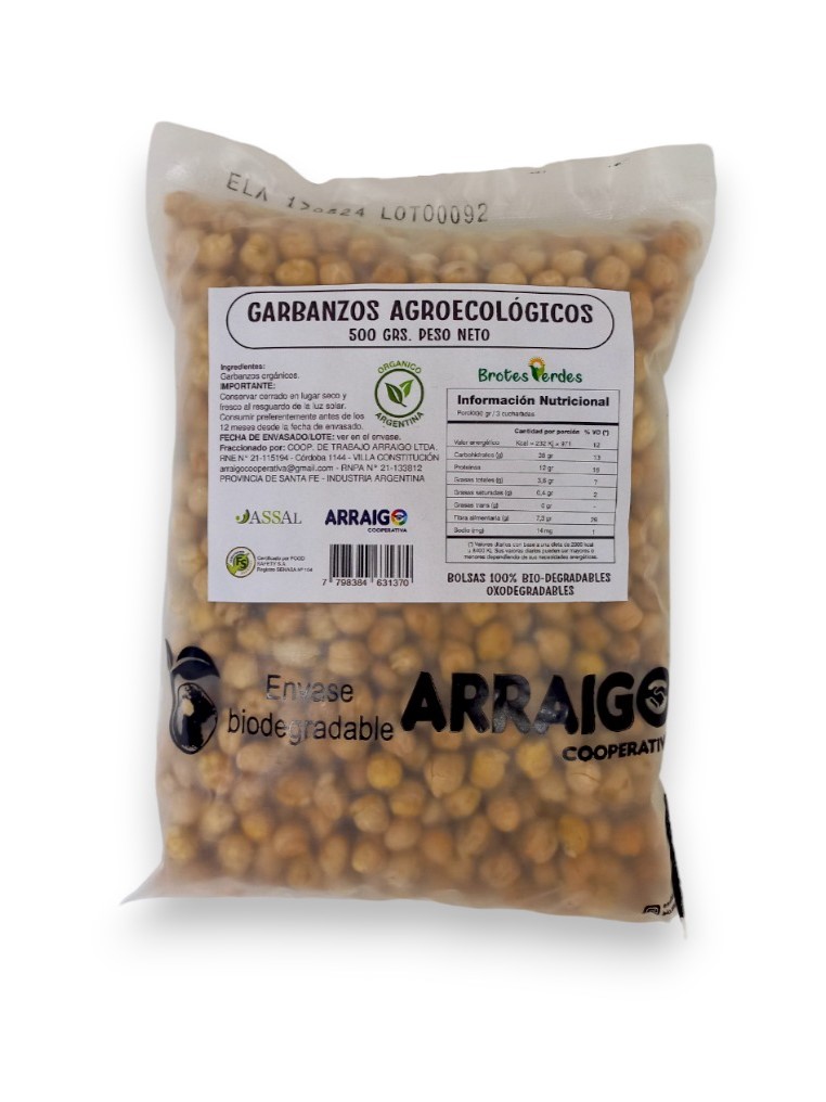 GARBANZOS AGROECOLOGICOS BROTES VERDES X 400 GRS