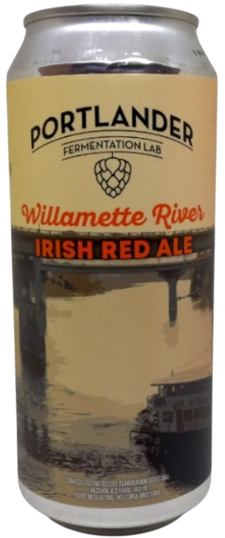 CERVEZA IRISH RED ALE -WILLAMETTE RIVER- PORTLANDER LATA X 473 CC