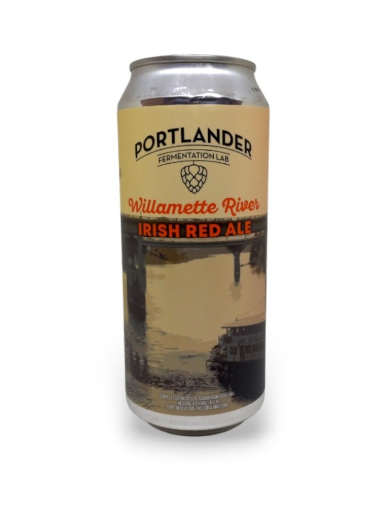 CERVEZA IRISH RED ALE -WILLAMETTE RIVER- PORTLANDER LATA X 473 CC