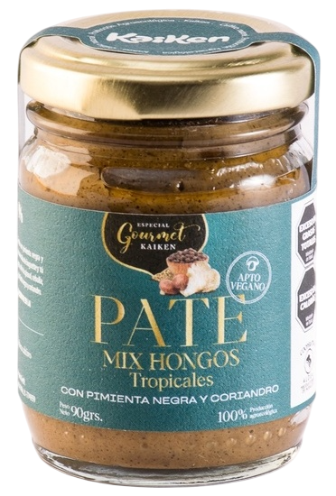 PATE MIX HONGOS TROPICALES CON PIMIENTA NEGRA Y CORIANDRO KAIKEN X 90 GRS
