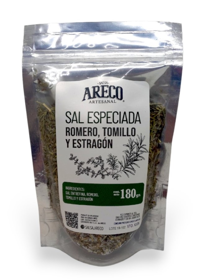 SAL ESPECIADA ROMERO, TOMILLO Y ESTRAGON SALSA ARECO X 180 GRS
