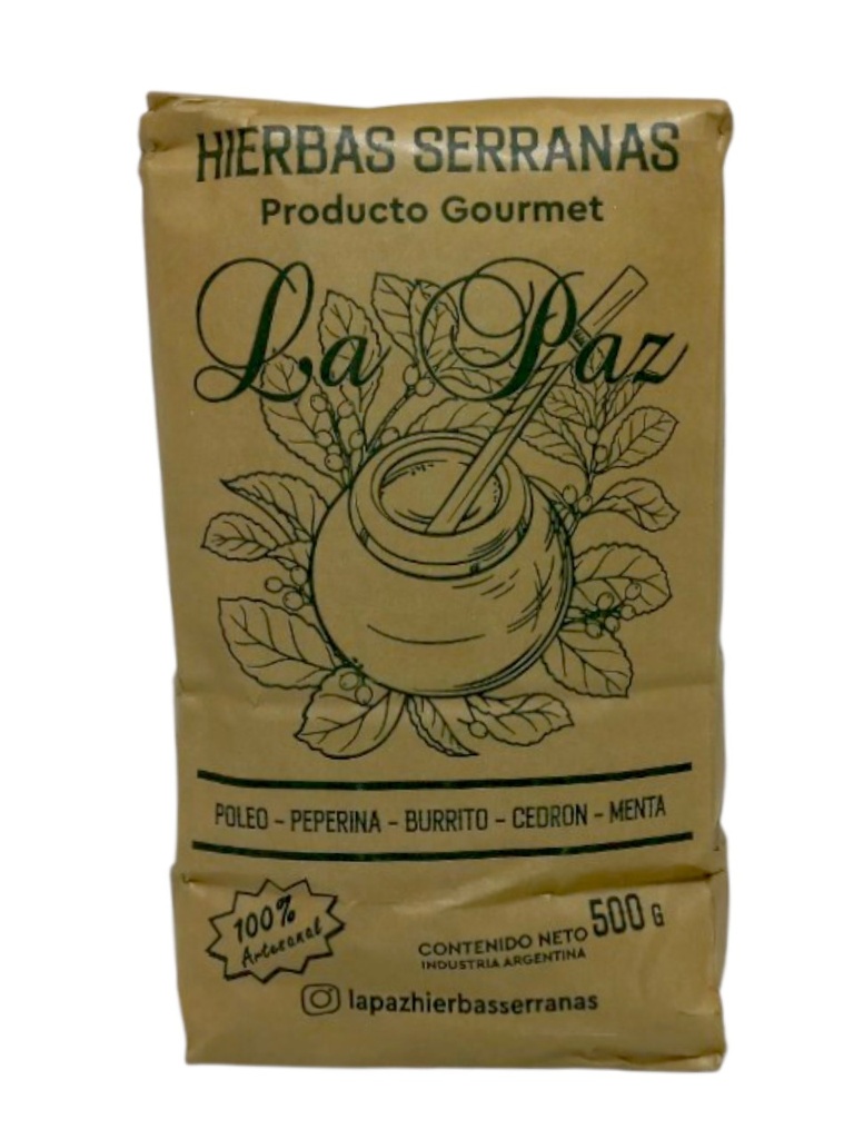 HIERBAS SERRANAS (POLEO/PEPERINA/BURRITO/CEDRON/MENTA) LA PAZ X 500 GRS