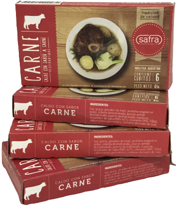 ​​​CALDO EN CUBOS SABOR CARNE COOPERATIVA SAFRA X 6 U