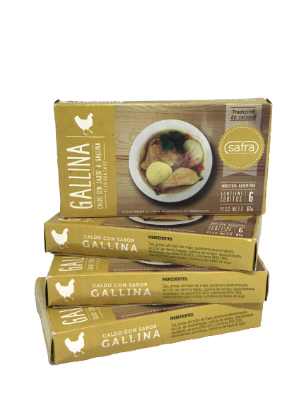 CALDO EN CUBOS SABOR GALLINA COOPERATIVA SAFRA X 6 U