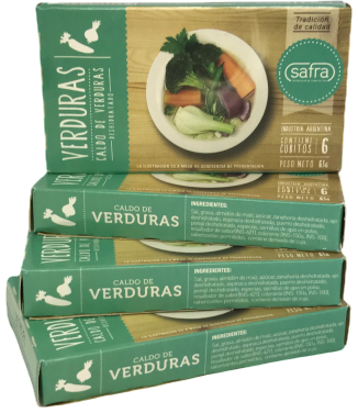 CALDO EN CUBOS SABOR VERDURA COOPERATIVA SAFRA X 6 U