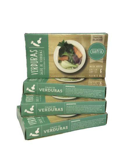 CALDO EN CUBOS SABOR VERDURA COOPERATIVA SAFRA X 6 U