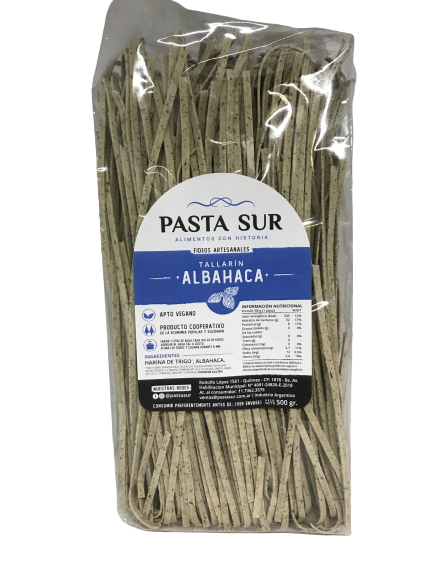 ​​FIDEOS AGROECOLÓGICOS TALLARIN ALBAHACA PASTA SUR X 500 GRS