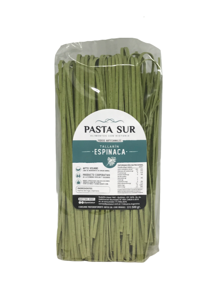 FIDEOS AGROECOLÓGICOS TALLARIN ESPINACA PASTA SUR X 500 GRS