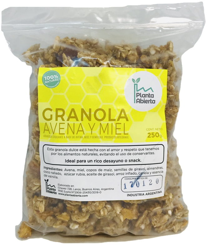 GRANOLA CLÁSICA PLANTA ABIERTA X 250 GRS