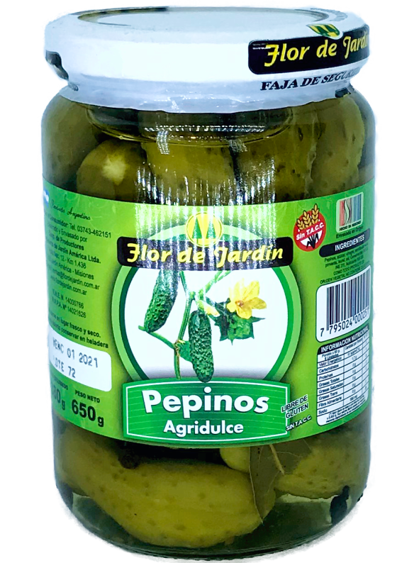 ​​PEPINILLOS AGRIDULCES FLOR DE JARDIN X 650 GRS