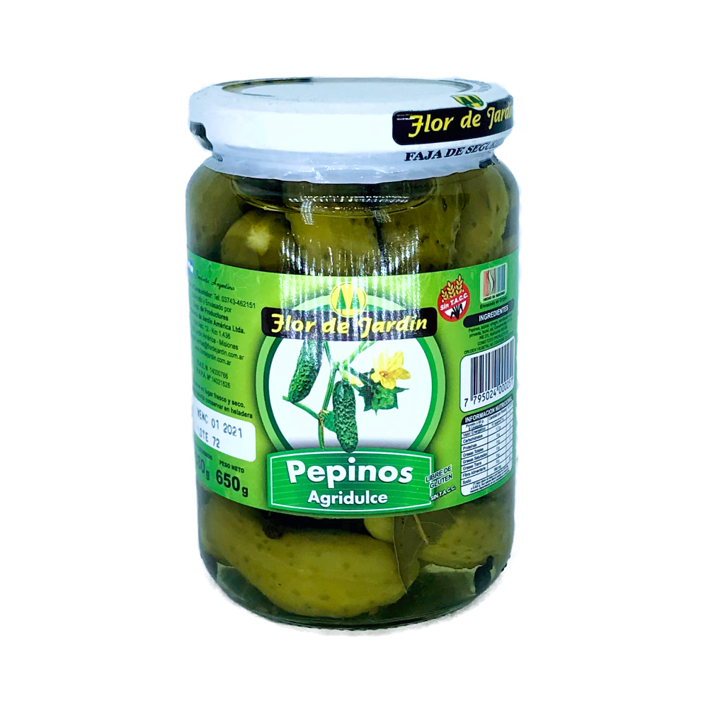 ​​PEPINILLOS AGRIDULCES FLOR DE JARDIN X 650 GRS