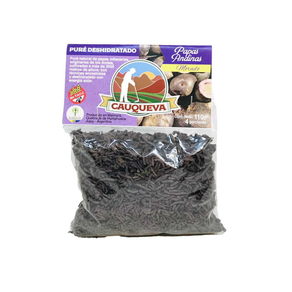 PURE DESHIDRATADO DE PAPAS ANDINAS MORADAS CAUQUEVA X 110 GRS