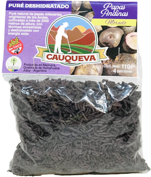 PURE DESHIDRATADO DE PAPAS ANDINAS MORADAS CAUQUEVA X 110 GRS