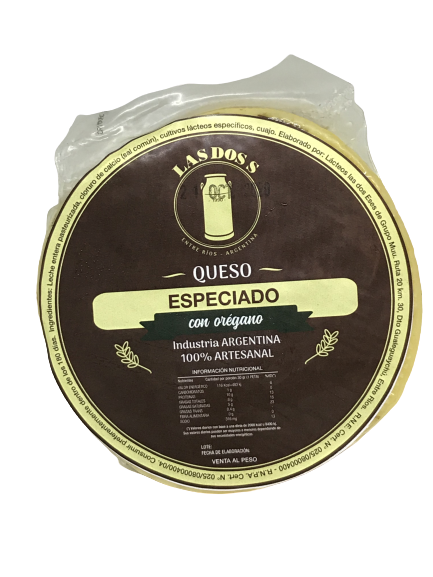 QUESO ESPECIADO CON OREGANO LAS DOS S -HORMITA 500 APROX-