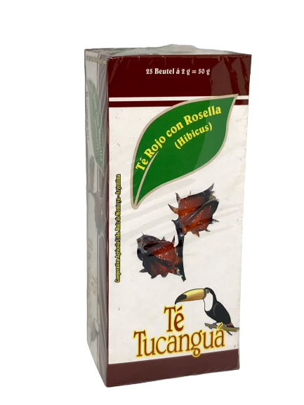 ​​​TE ROJO CON ROSELLA SAQUITOS TUCANGUA CAJA X 25 U