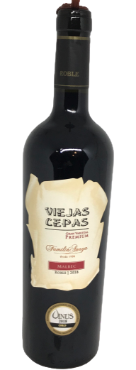 ​​​VINO ARTESANAL MALBEC ROBLE VIEJAS CEPAS X 750 CC