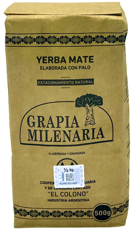 YERBA MATE GRAPIA MILENARIA -P. MADERA- X 500 GRS