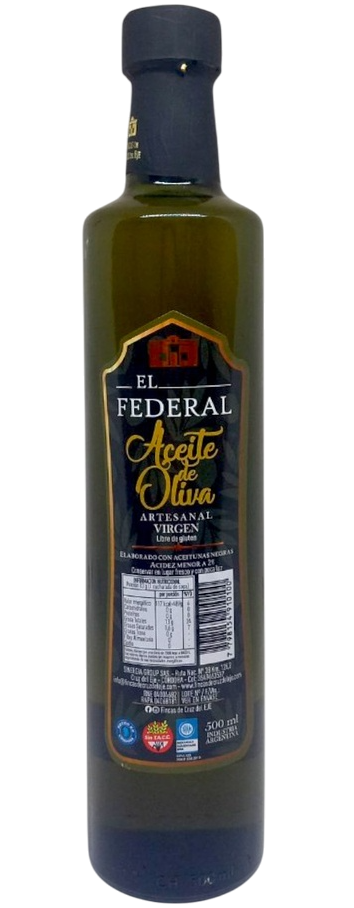 ACEITE OLIVA EL FEDERAL VIDRIO X 500 CC