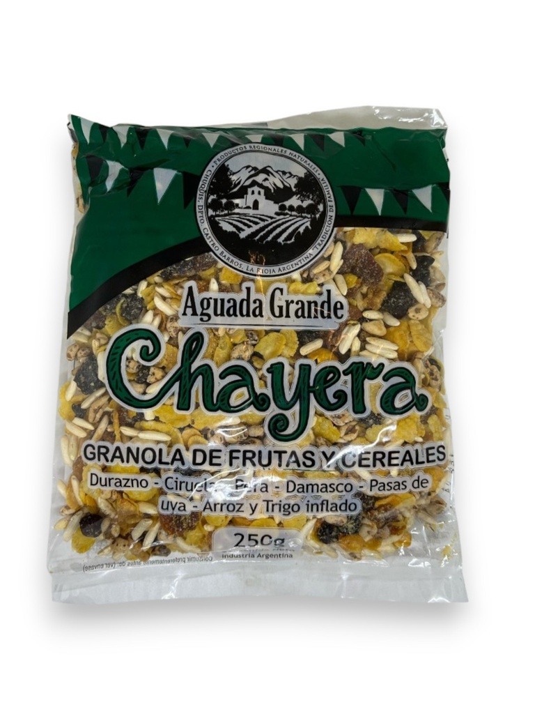 GRANOLA CHAYERA FRUTAS Y CEREALES AGUADA GRANDE X 250 GRS