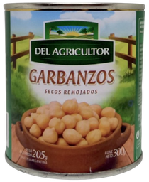 [p3121] GARBANZOS REMOJADOS EN LATA  DEL AGRICULTOR X 350 GRS