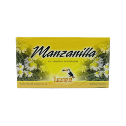 [p0349] ​​​TE MANZANILLA SAQUITOS TUCANGUA CAJA X 25 U