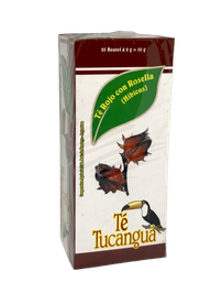 [p1374] ​​​TE ROJO CON ROSELLA SAQUITOS TUCANGUA CAJA X 25 U